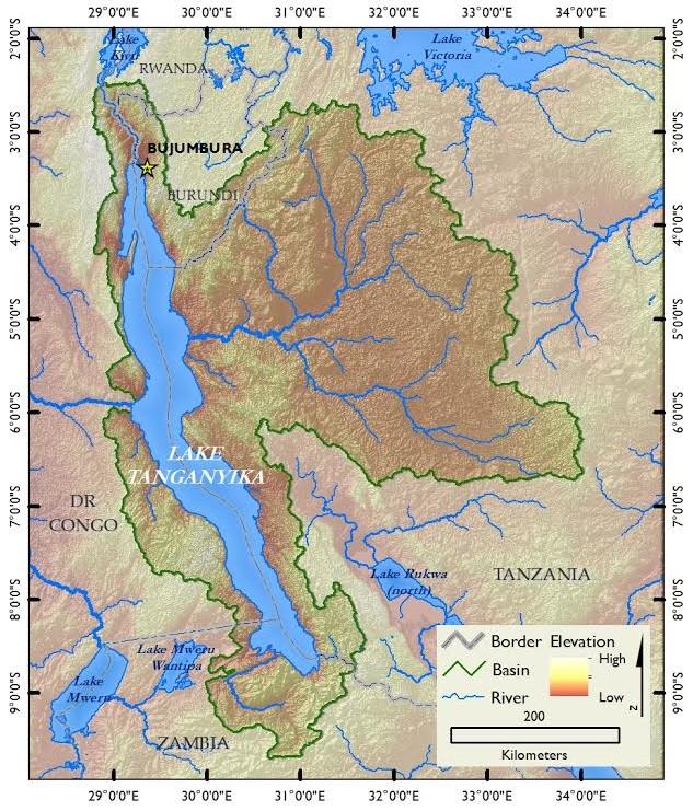 lake tanganyika africa map